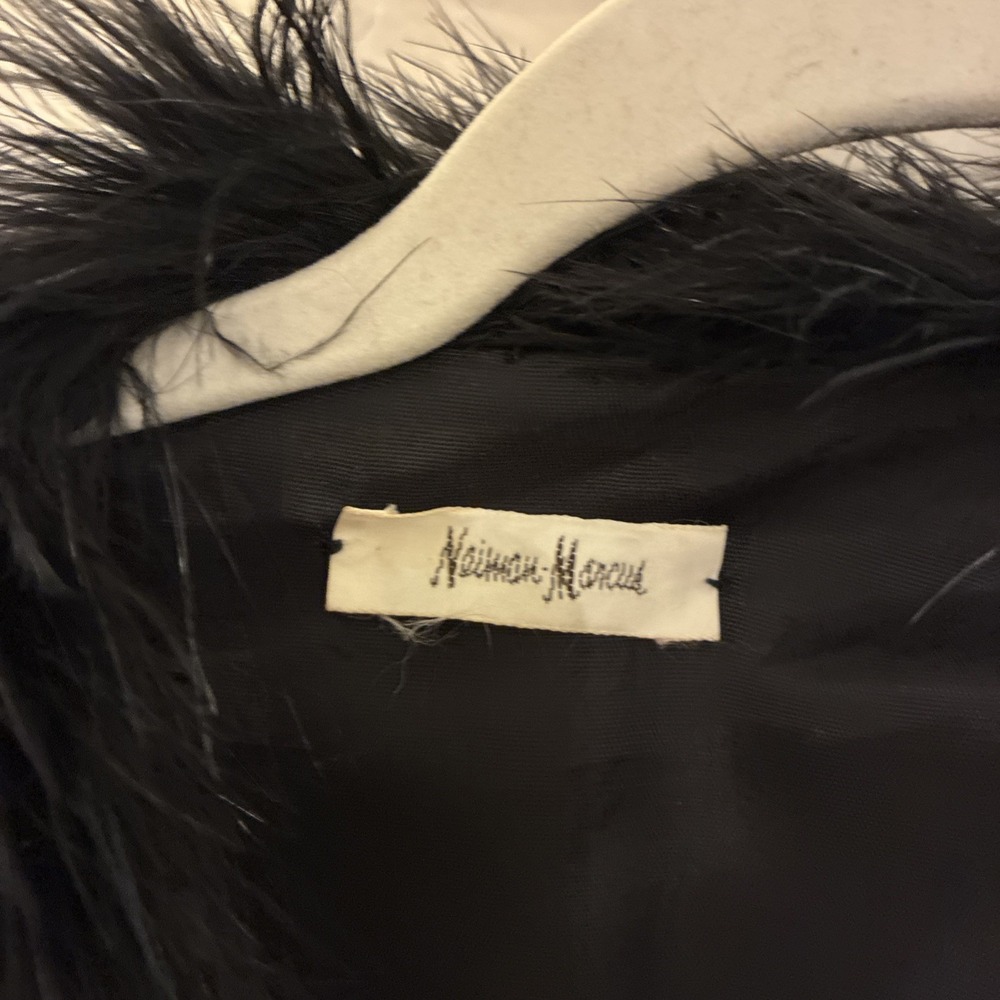 Neiman Marcus Feather Jacket Black Women - Picture 5 of 9
